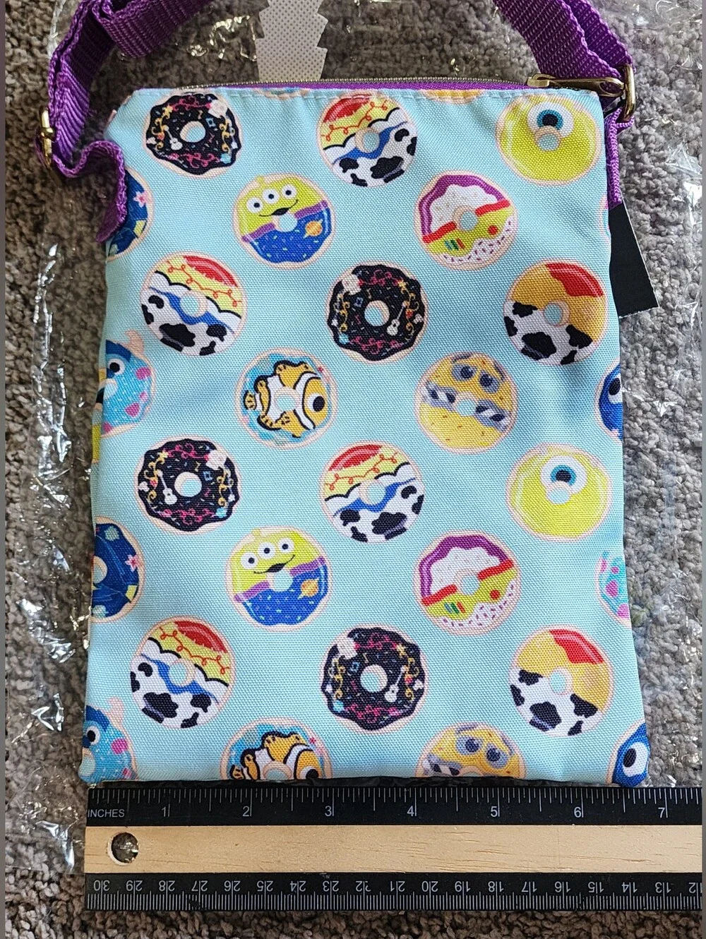 New Loungefly Disney Pixar Characters Donut Passport Crossbody Bag